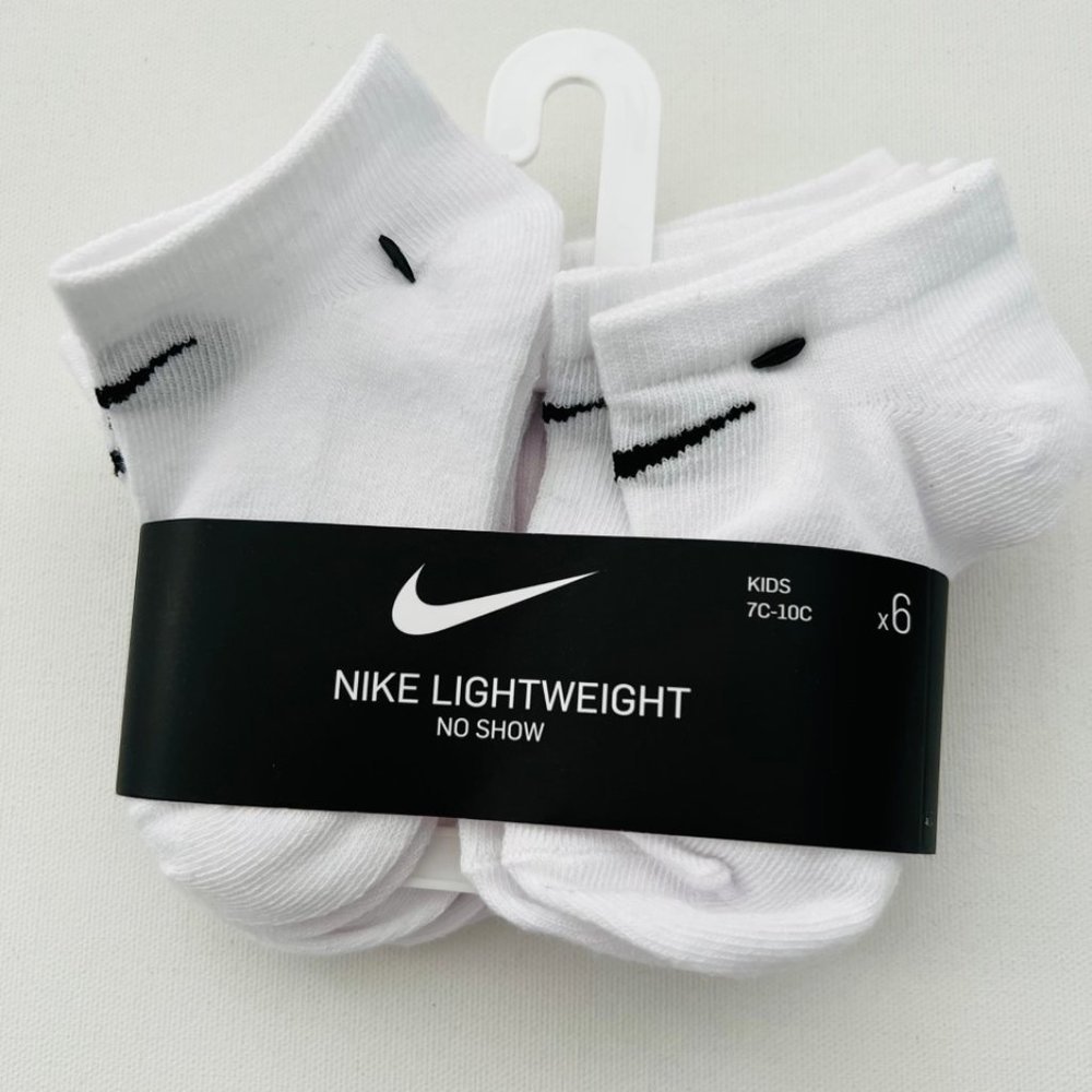 Nike 6-Pack Kids Lightweight No Show Socks White